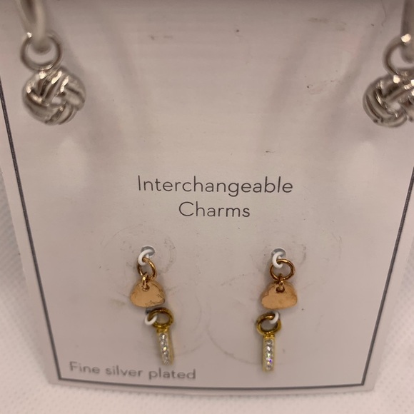 Gold and Silver Interchangeable Earrings Set with Charms - Picture 6 of 8
